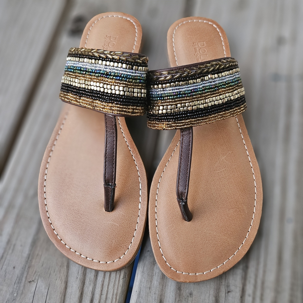 Stylish Brown and Gold Women's Sandals
